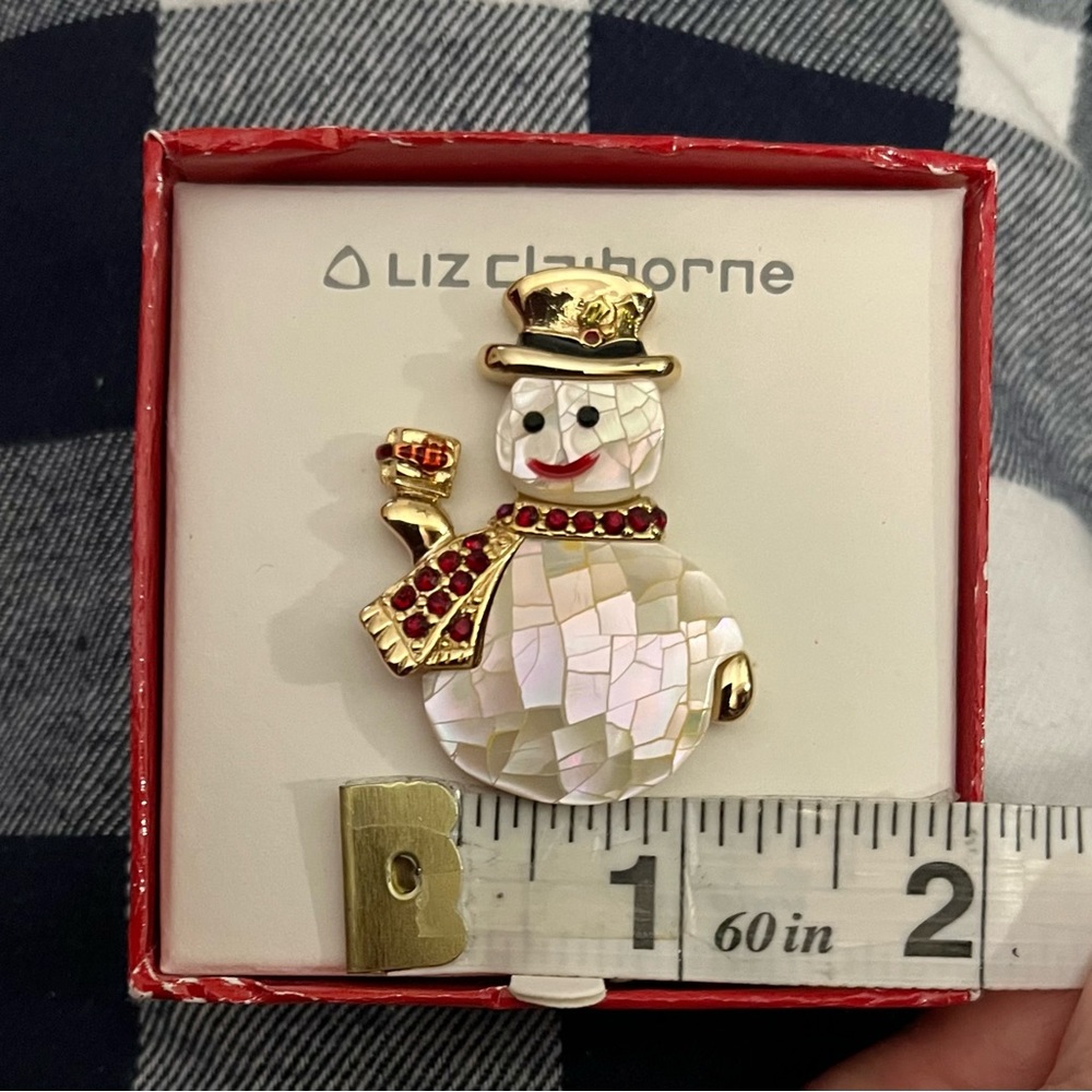 Liz Claiborne Snowman ⛄️ Pin. Vintage - Picture 6 of 13